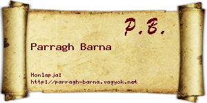 Parragh Barna névjegykártya