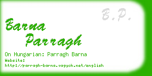 barna parragh business card